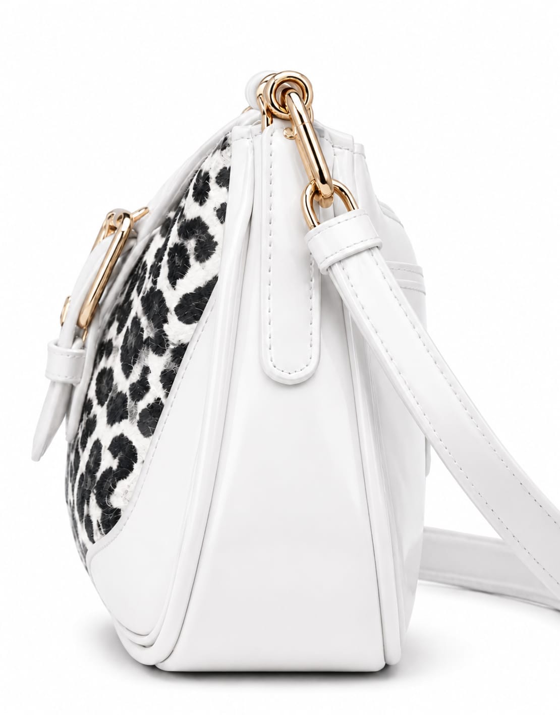 Women's Leopard Print Buckle Shoulder Bag | Premium PU Leather Handbag