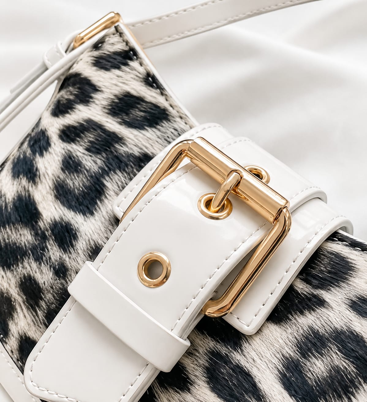Women's Leopard Print Buckle Shoulder Bag | Premium PU Leather Handbag